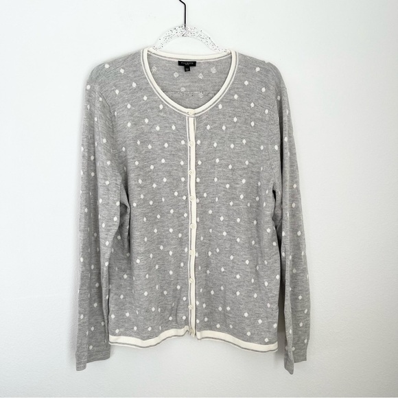 Talbots Cardigan Sweater Polka Dot Wool Cashmere Blend Size XLp - Picture 1 of 8